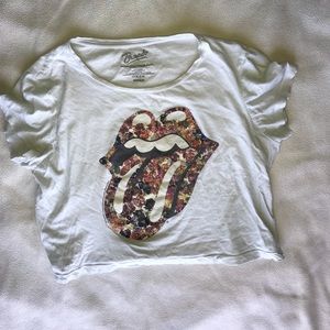 Rolling Stones cropped top.